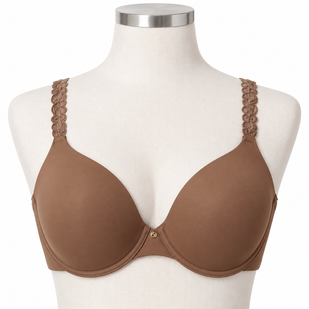 Natori Pure Luxe Contour Underwire T-Shirt Bra Size 34DDD Brown 732080